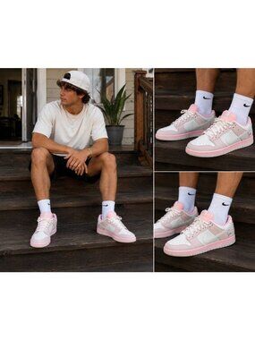 Nike SB Dunk Low Pro Pink White Shoes Size 13 Skateboarding Sneakers